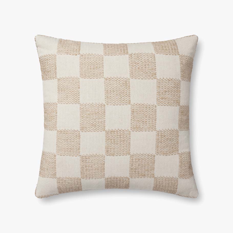 Loloi PLL0123 Beige Pillow White Cliff Studio Throw Pillows