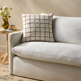Chris Loves Julia x Loloi Norman Ivory / Brown Pillow White Cliff Studio Throw Pillows