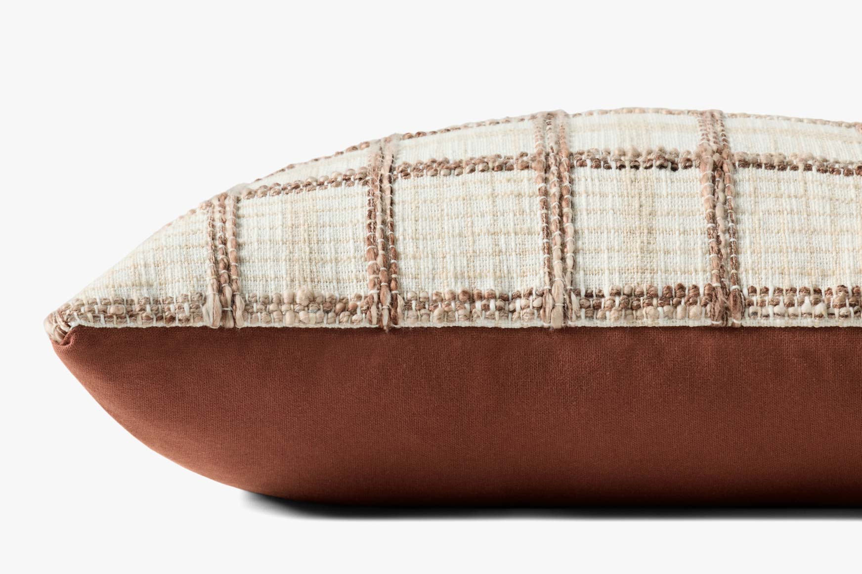Chris Loves Julia x Loloi Norman Ivory / Brown Pillow White Cliff Studio Throw Pillows
