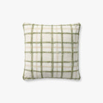 Chris Loves Julia x Loloi Norman Ivory / Green Pillow White Cliff Studio Throw Pillows