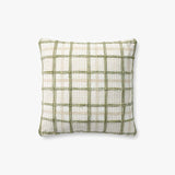Chris Loves Julia x Loloi Norman Ivory / Green Pillow White Cliff Studio Throw Pillows