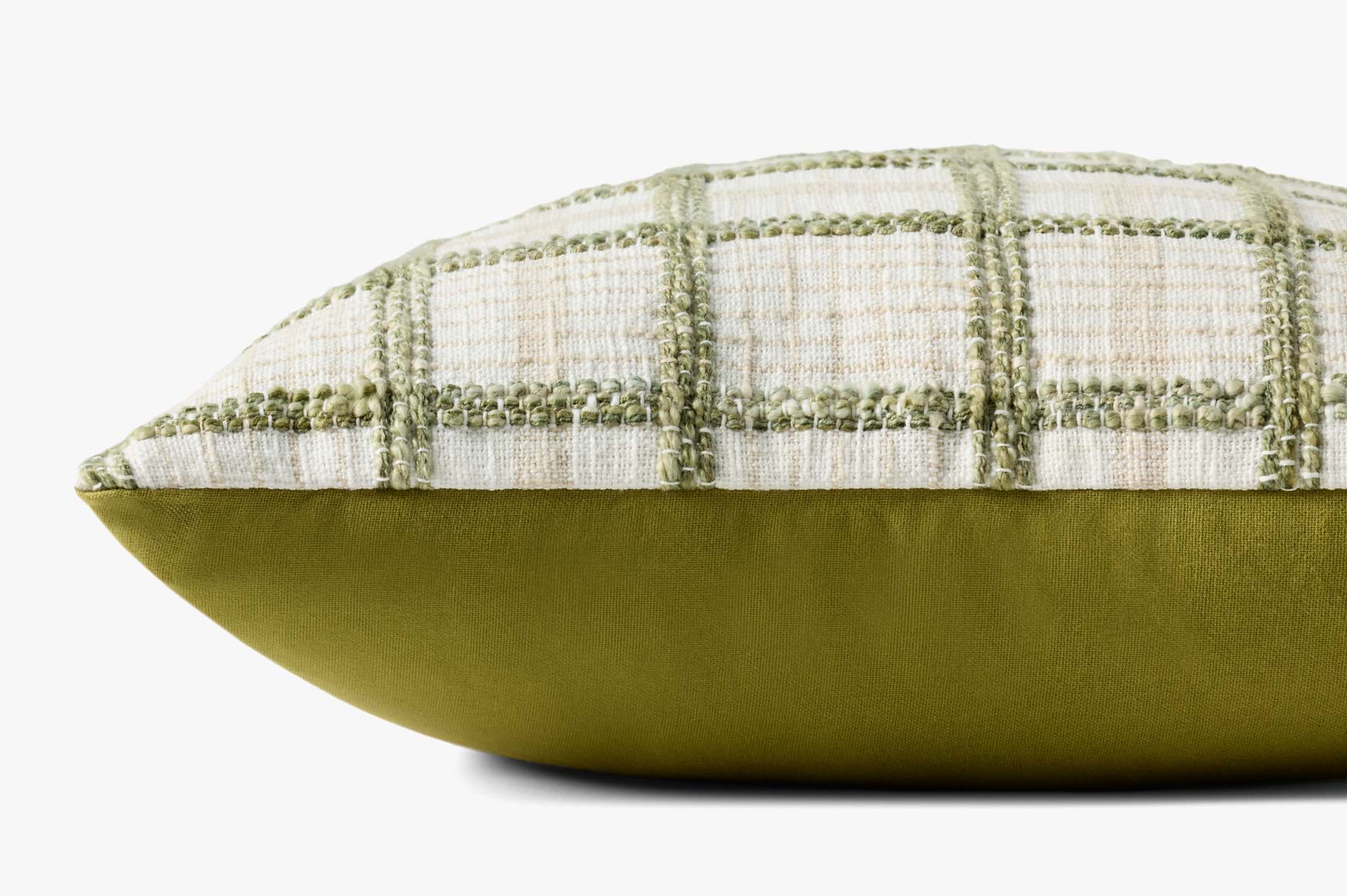 Chris Loves Julia x Loloi Norman Ivory / Green Pillow White Cliff Studio Throw Pillows