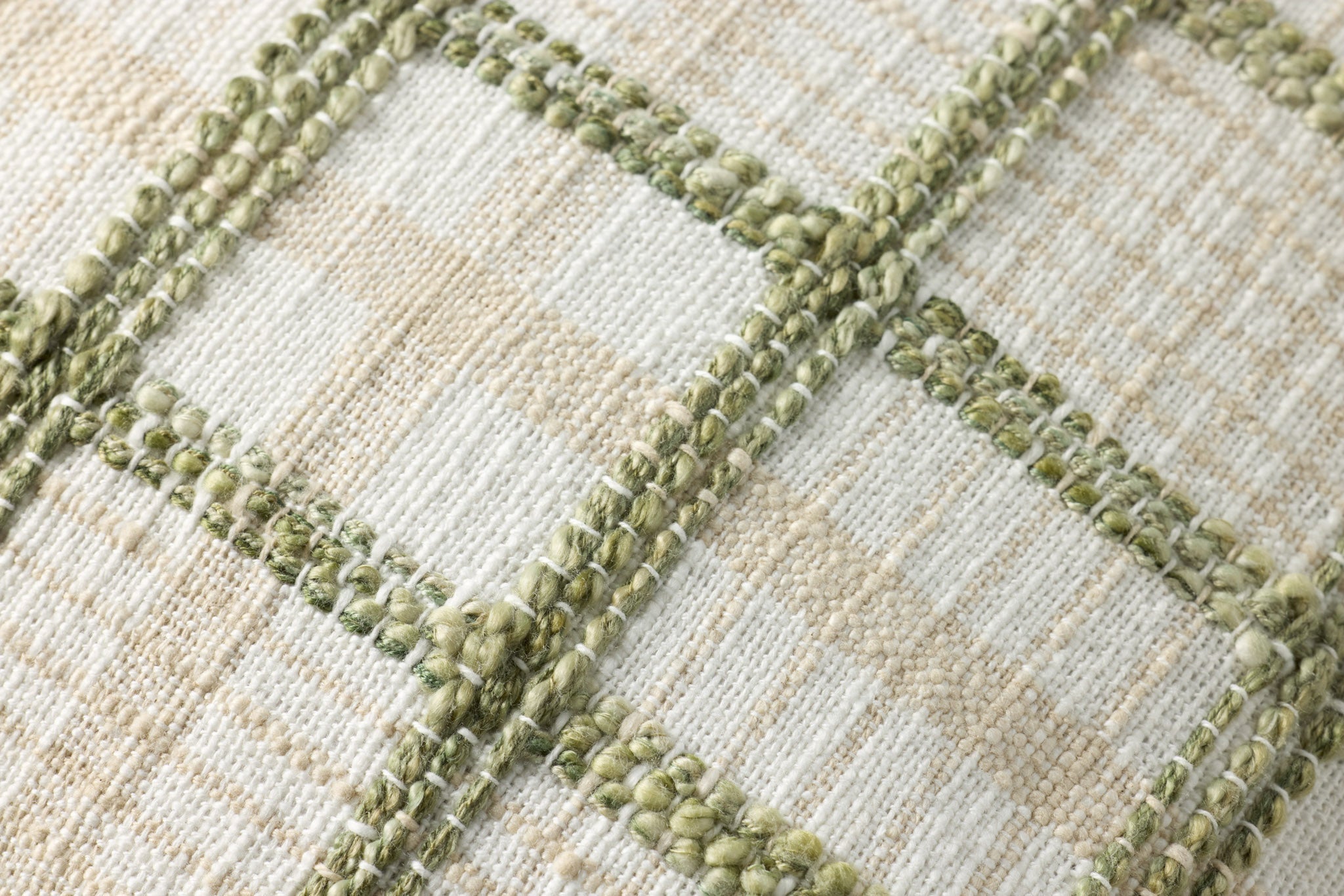 Chris Loves Julia x Loloi Norman Ivory / Green Pillow White Cliff Studio Throw Pillows