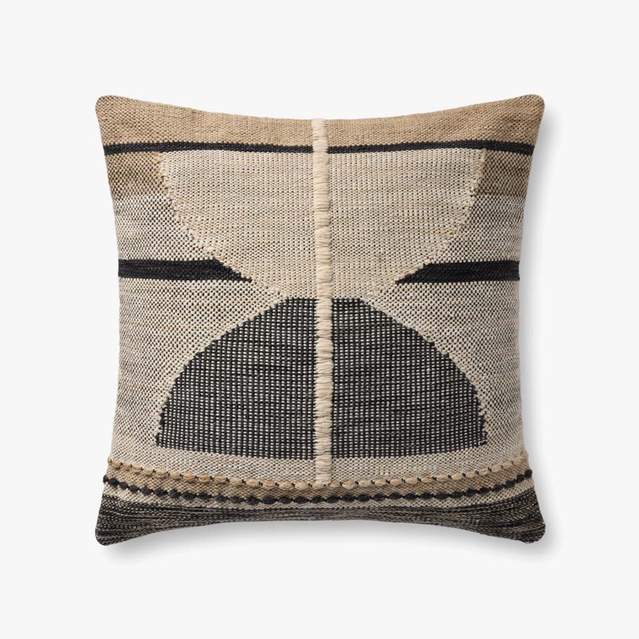 Loloi Pll0186 Black / Ivory Pillow White Cliff Studio Throw Pillows