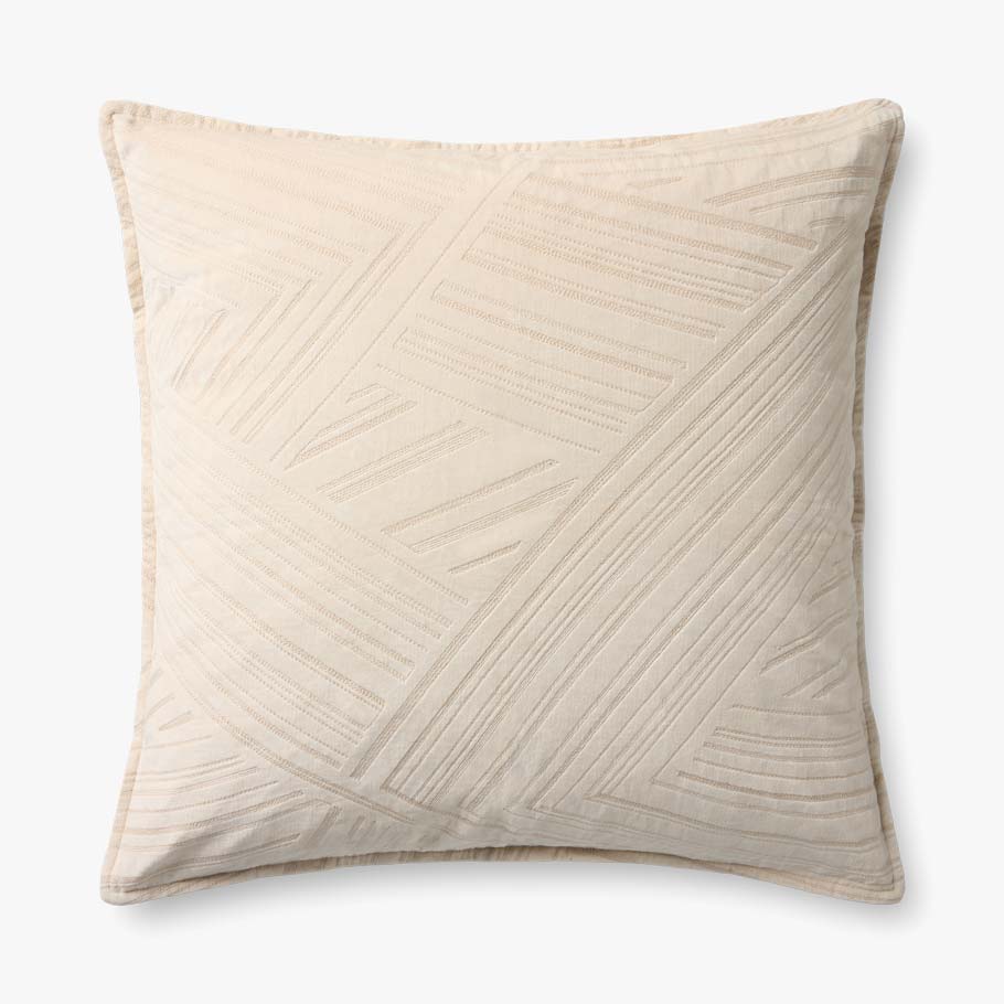 Brigette Romanek x Loloi Not Named Ivory Pillow White Cliff Studio Throw Pillows