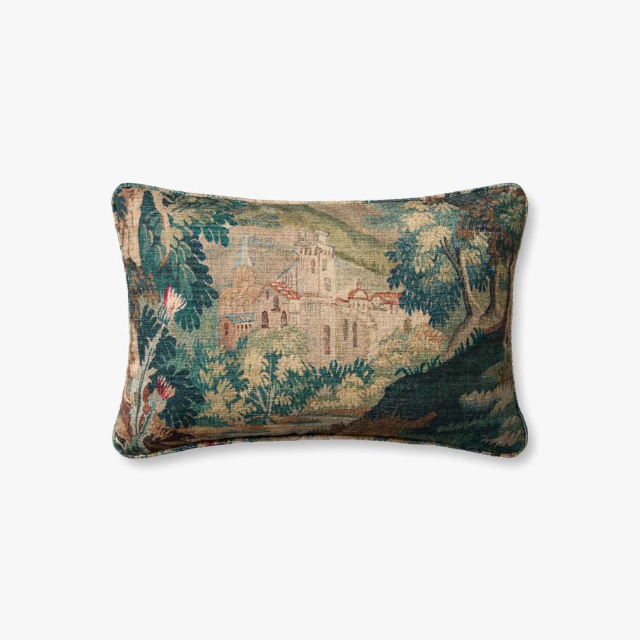 Loloi Not Named Green / Multi Pillow White Cliff Studio Throw Pillows