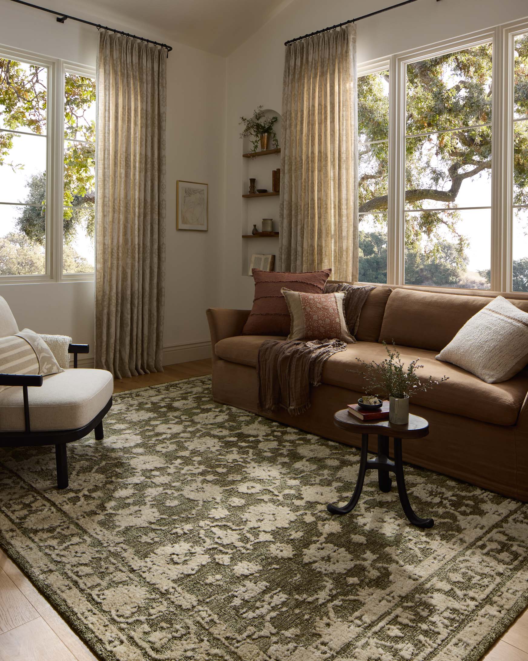 Loloi II Percival Moss / Natural Rug White Cliff Studio Area Rugs