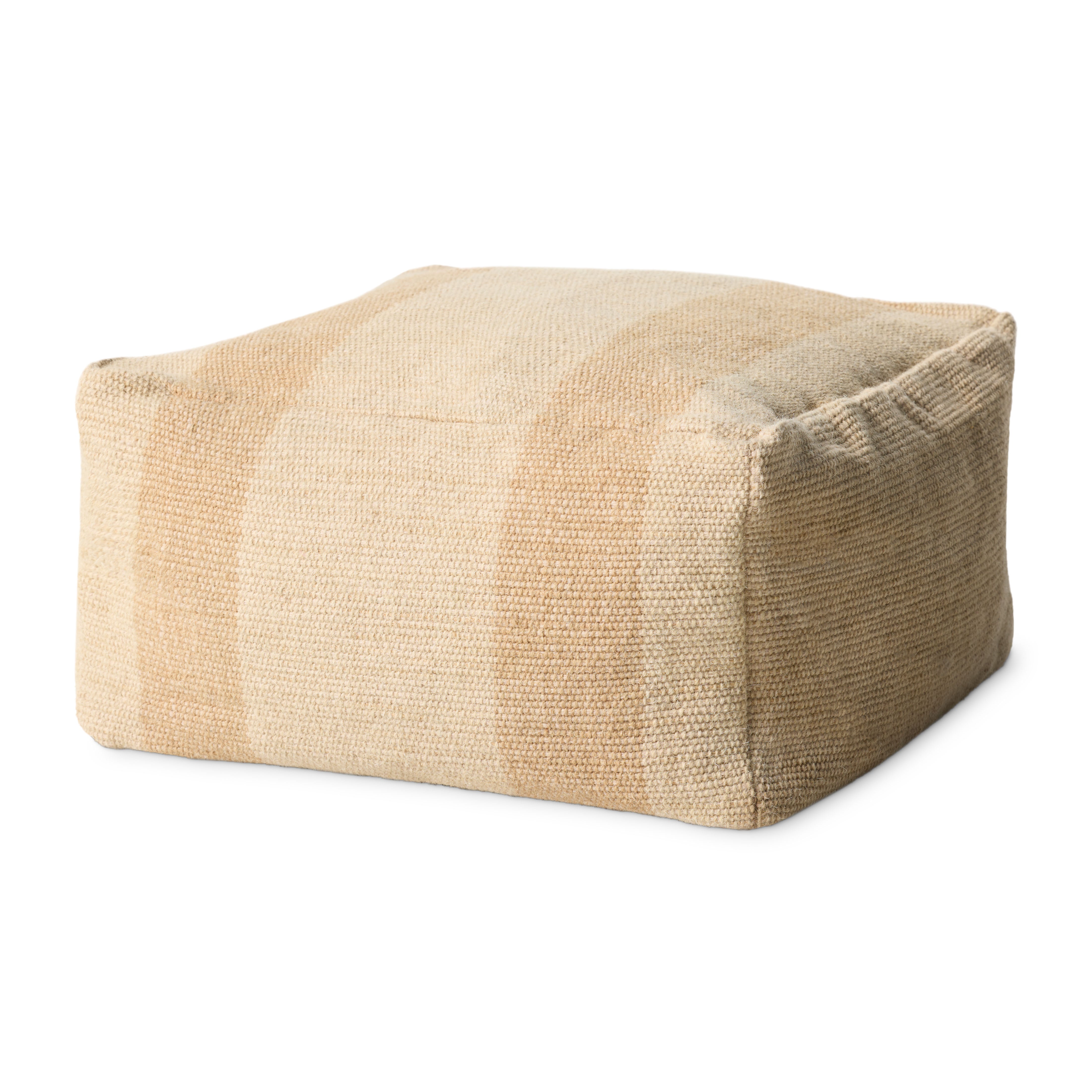 Leanne Ford x Loloi Rosemoor Beige Pouf