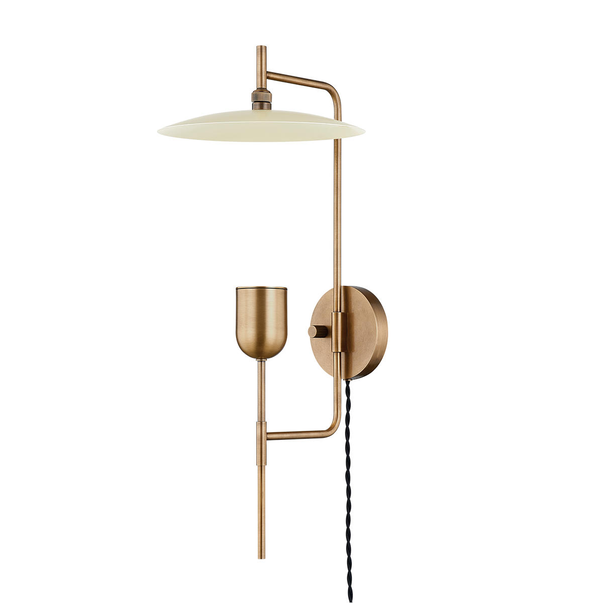 Mantis Plug - In Wall Light in Patina Brass