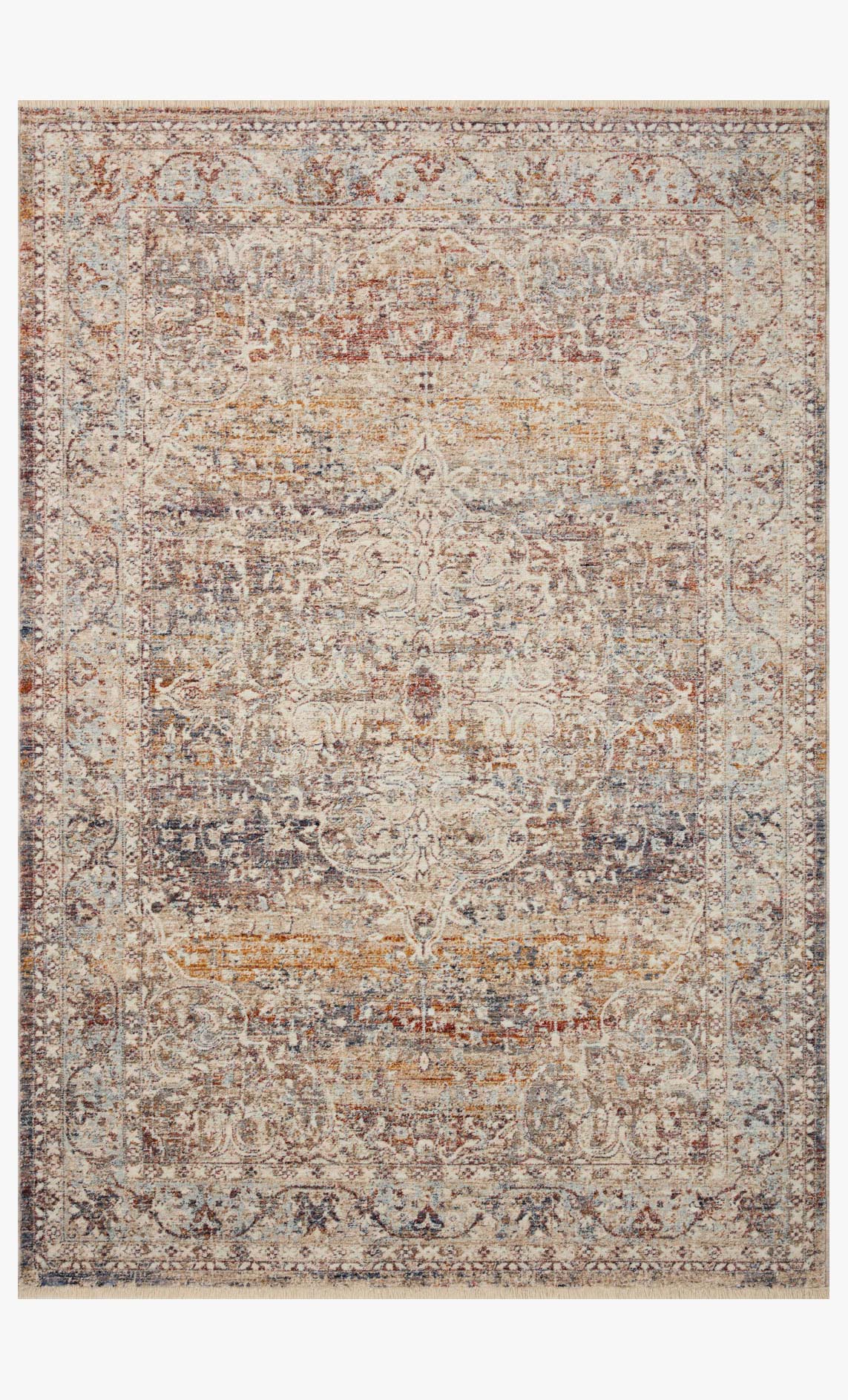 Loloi II Sorrento Natural / Multi Rug White Cliff Studio Area Rugs