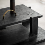 Abstract coffee table - varnished teak - black - rectangular White Cliff Studio COFFEE TABLE