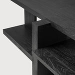 Abstract coffee table - varnished teak - black - rectangular White Cliff Studio COFFEE TABLE