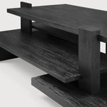 Abstract coffee table - varnished teak - black - rectangular White Cliff Studio COFFEE TABLE