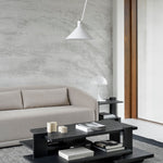 Abstract coffee table - varnished teak - black - rectangular White Cliff Studio COFFEE TABLE