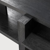Abstract coffee table - varnished teak - black - rectangular White Cliff Studio COFFEE TABLE