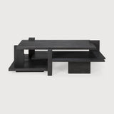 Abstract coffee table - varnished teak - black - rectangular White Cliff Studio COFFEE TABLE