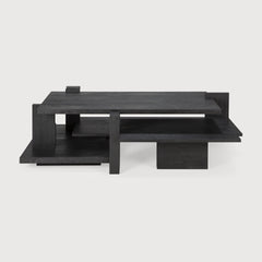 Abstract coffee table - varnished teak - black - rectangular White Cliff Studio COFFEE TABLE