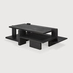 Abstract coffee table - varnished teak - black - rectangular White Cliff Studio COFFEE TABLE