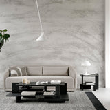 Abstract coffee table - varnished teak - black - rectangular White Cliff Studio COFFEE TABLE