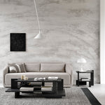 Abstract side table - varnished teak - black - rectangular White Cliff Studio Side Table