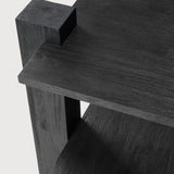 Abstract side table - varnished teak - black - rectangular White Cliff Studio Side Table