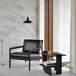 Abstract side table - varnished teak - black - rectangular White Cliff Studio Side Table