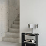 Abstract side table - varnished teak - black - rectangular White Cliff Studio Side Table