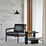 Abstract side table - varnished teak - black - rectangular White Cliff Studio Side Table