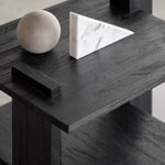 Abstract side table - varnished teak - black - rectangular White Cliff Studio Side Table