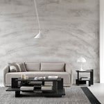 Abstract side table - varnished teak - black - rectangular White Cliff Studio Side Table