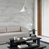 Abstract side table - varnished teak - black - rectangular White Cliff Studio Side Table