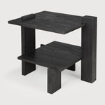Abstract side table - varnished teak - black - rectangular White Cliff Studio Side Table