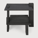 Abstract side table - varnished teak - black - rectangular White Cliff Studio Side Table