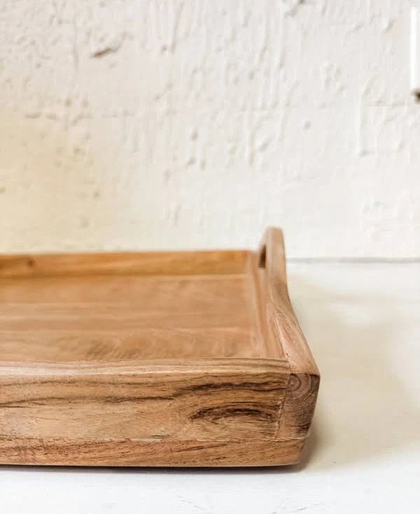 Acacia Wood Trays w Handles White Cliff Studio Serving Boards