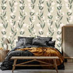 Agatha Wallpaper by Gabriela Dachin White Cliff Studio Florals and Botanicals