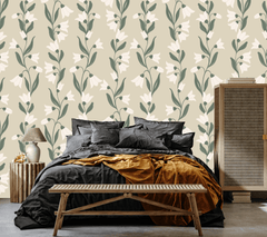 Agatha Wallpaper by Gabriela Dachin White Cliff Studio Florals and Botanicals