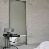 Aged floor mirror - Clear - black metal frame - medium aged - rectangular White Cliff Studio Floor Mirror