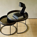 Aged tray - mirror - Bronze - round - S White Cliff Studio Trays