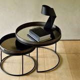 Aged tray - mirror - Bronze - round - S White Cliff Studio Trays