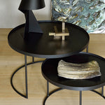 Aged tray - mirror - Bronze - round - S White Cliff Studio Trays