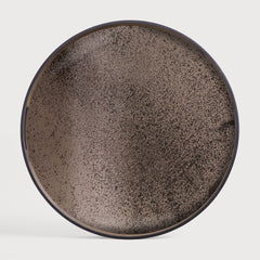 Aged tray - mirror - Bronze - round - S White Cliff Studio Trays