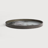 Aged tray - mirror - Clear - round - L White Cliff Studio Trays