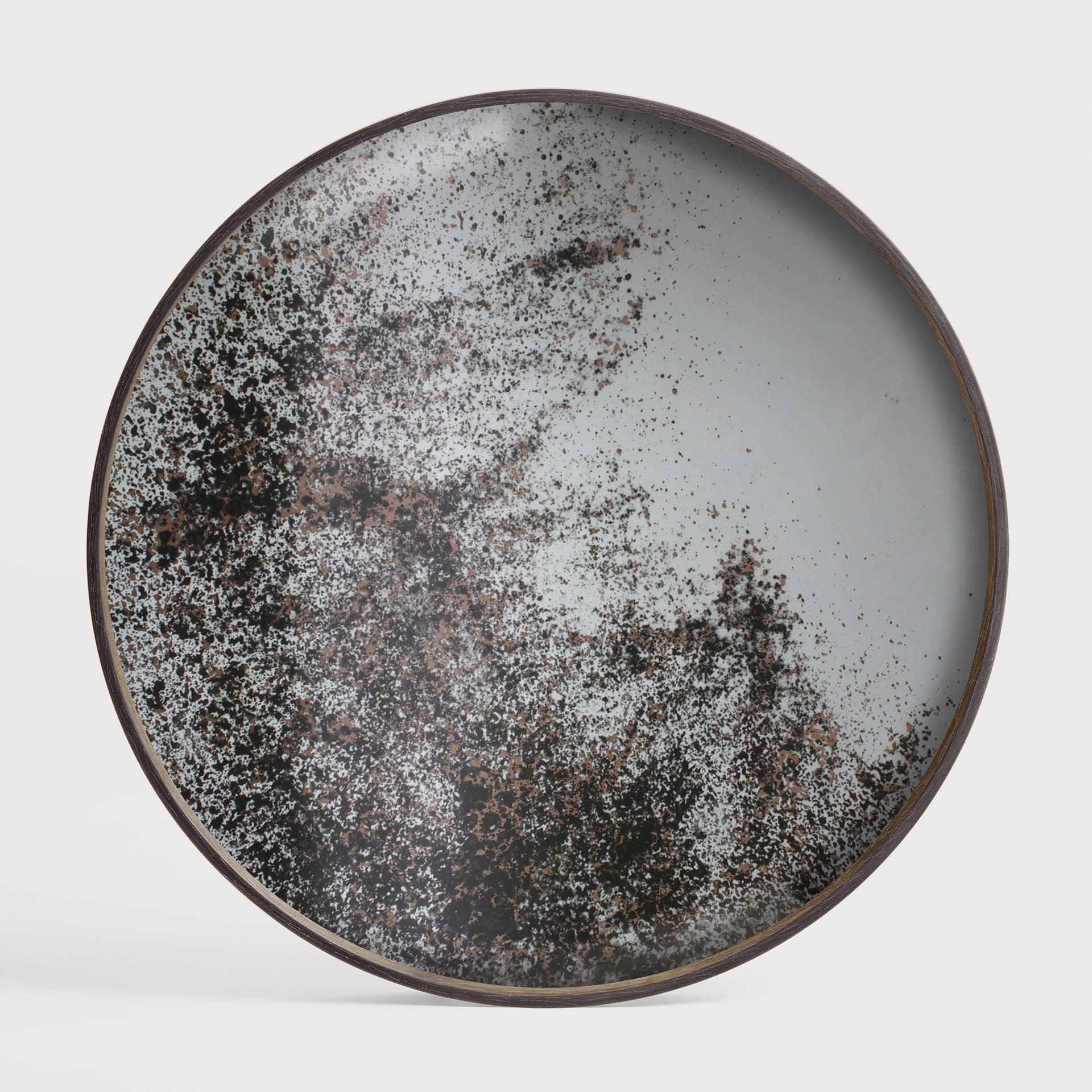 Aged tray - mirror - Clear - round - L White Cliff Studio Trays