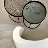 Aged tray - mirror - Clear - round - S White Cliff Studio Trays