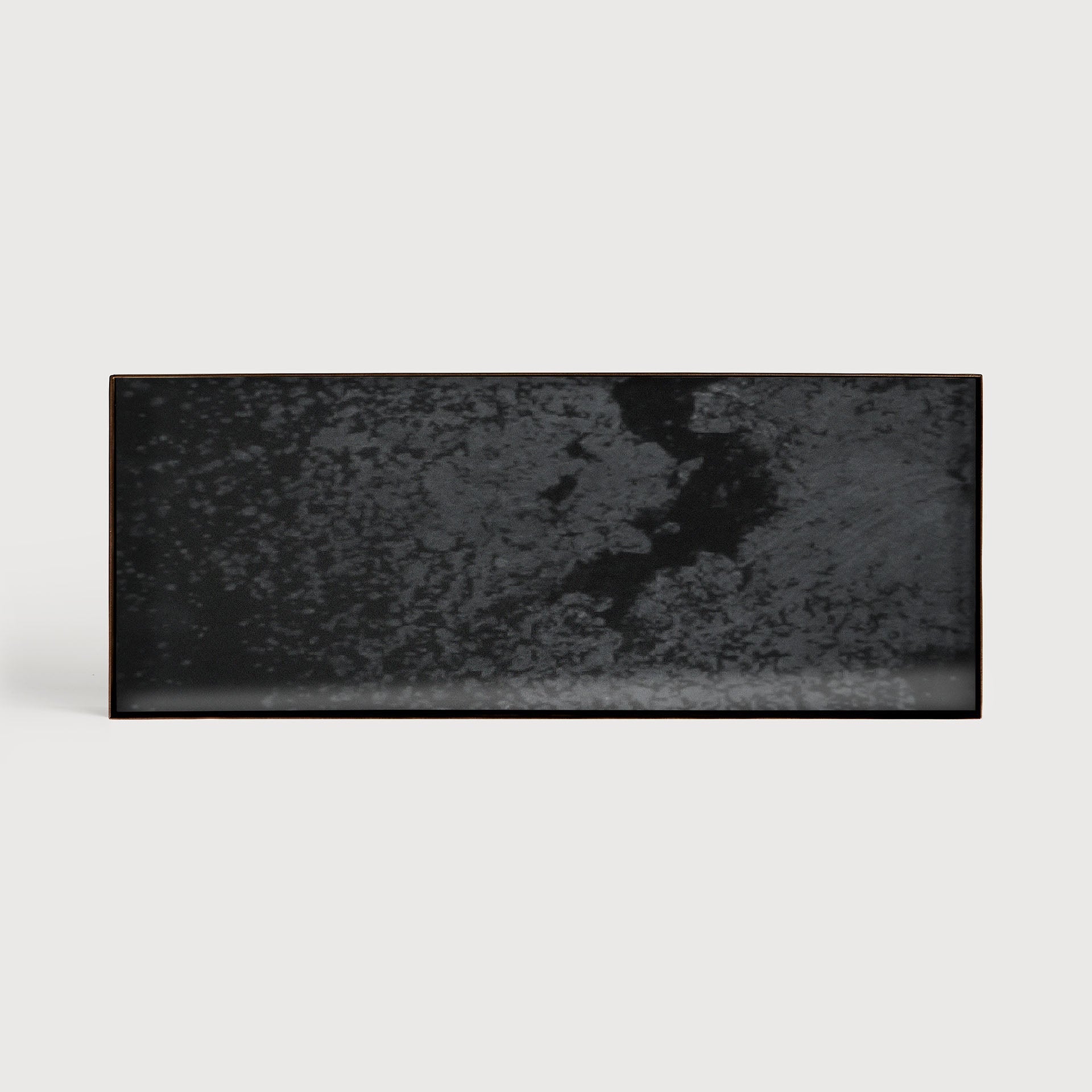 Aged valet tray - mirror - Charcoal - rectangular - L White Cliff Studio Trays