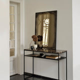 Aged wall mirror - Bronze - black metal frame - heavy aged - rectangular White Cliff Studio Wall Mirror