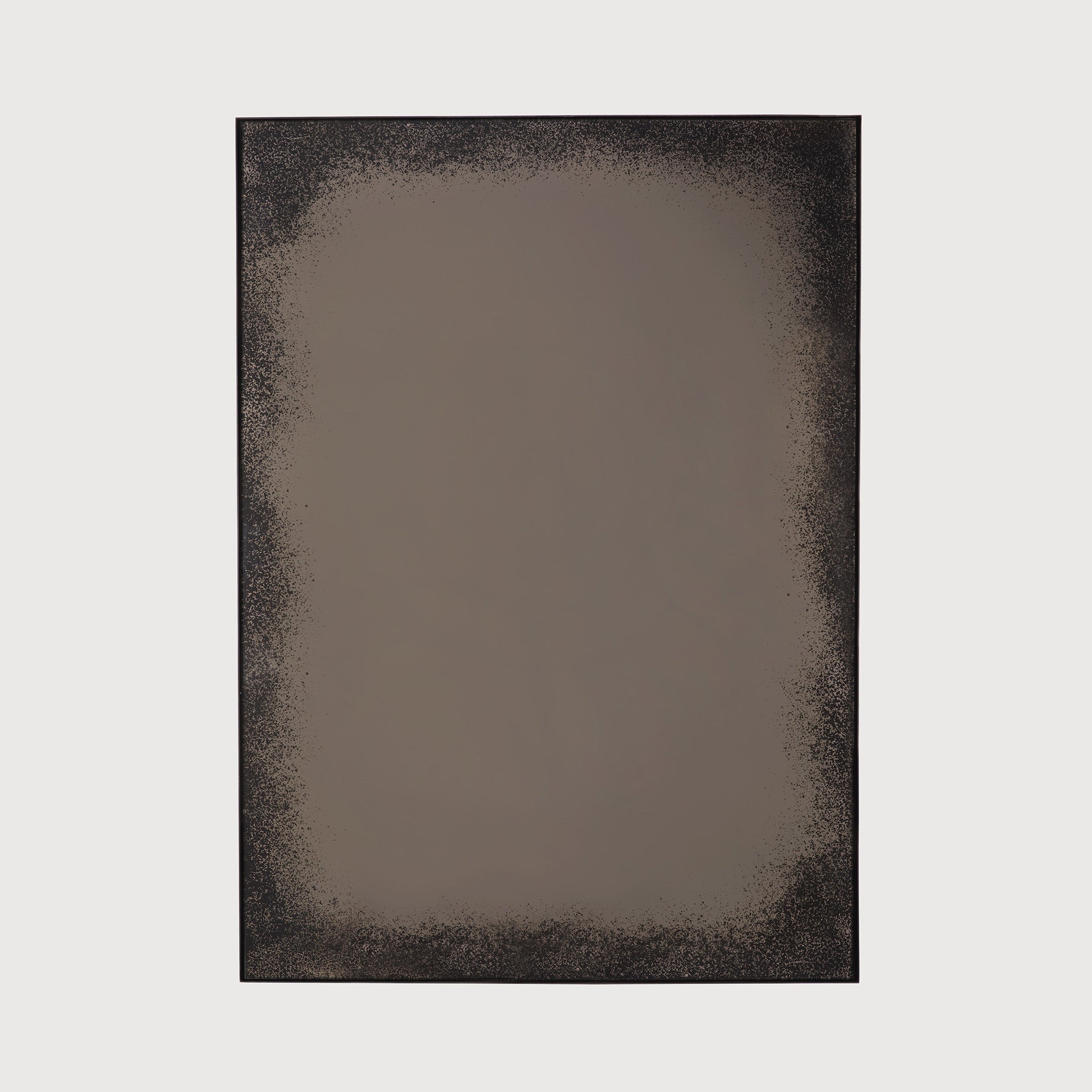 Aged wall mirror - Bronze - black metal frame - heavy aged - rectangular White Cliff Studio Wall Mirror