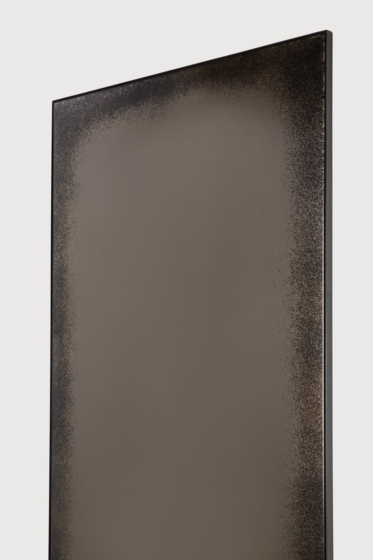 Aged wall mirror - Bronze - black metal frame - heavy aged - rectangular White Cliff Studio Wall Mirror