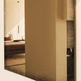 Aged wall mirror - Bronze - black metal frame - heavy aged - rectangular White Cliff Studio Wall Mirror