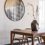 Aged wall mirror - Bronze - wooden frame - heavy aged - round White Cliff Studio Wall Mirror